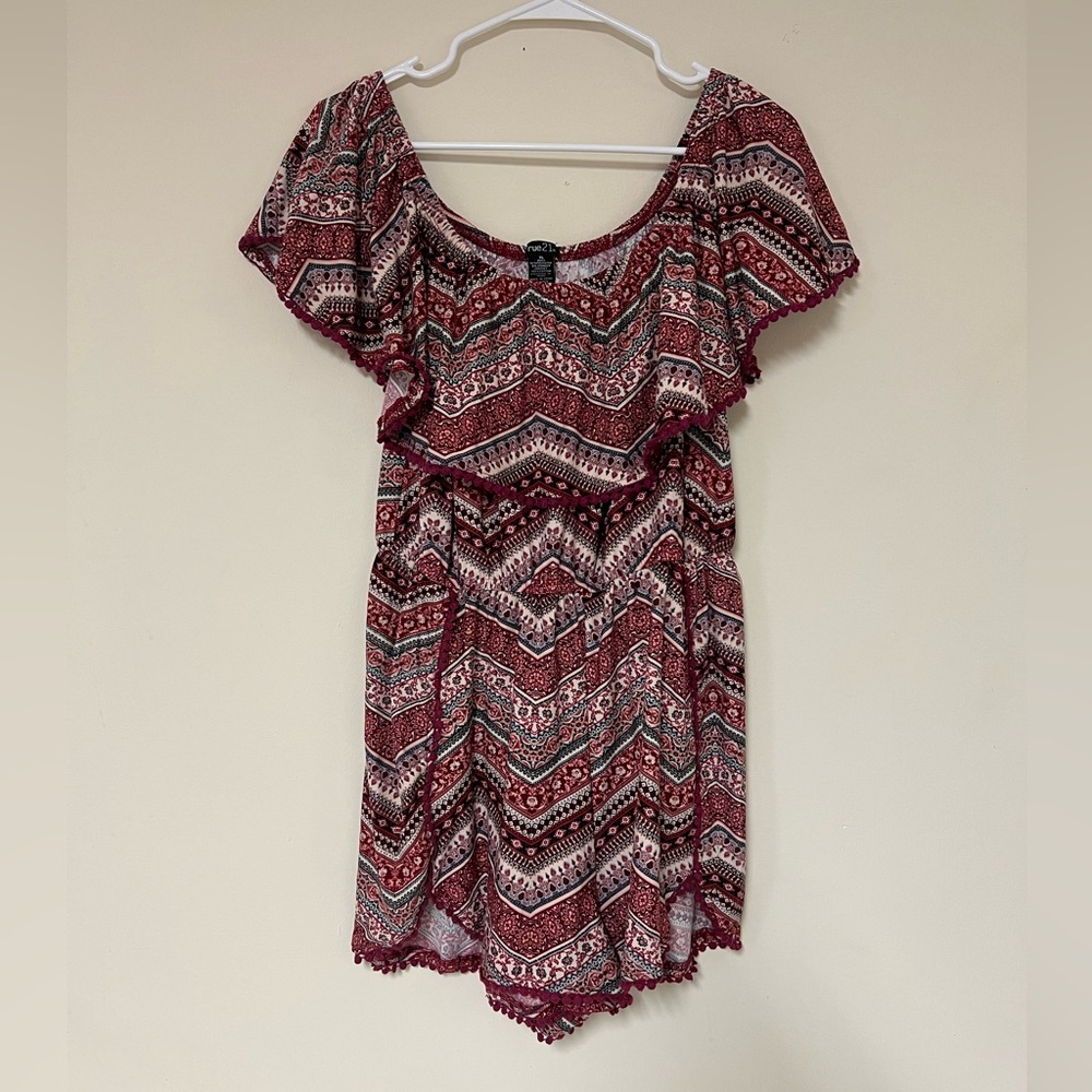 Off the Shoulder Patterned Romper